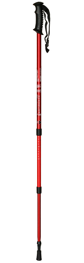 Bastón 545 trekking rojo aluminio extensible 66-135 cm.