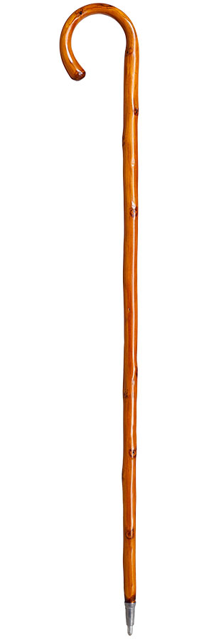 Bastón 551 de castaño oscuro natural con pincho, 94 cm.